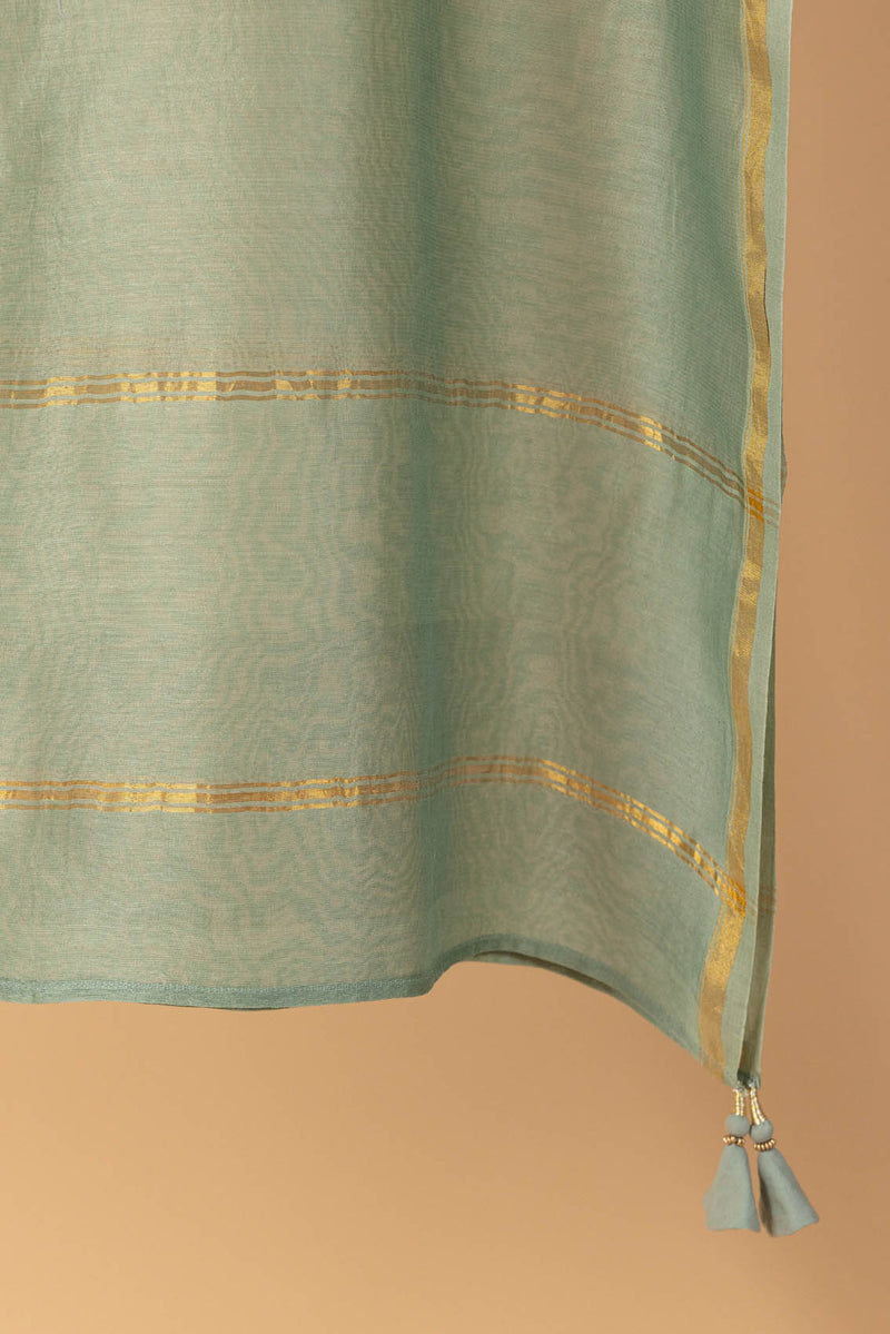 Sage Green Chanderi Dupatta