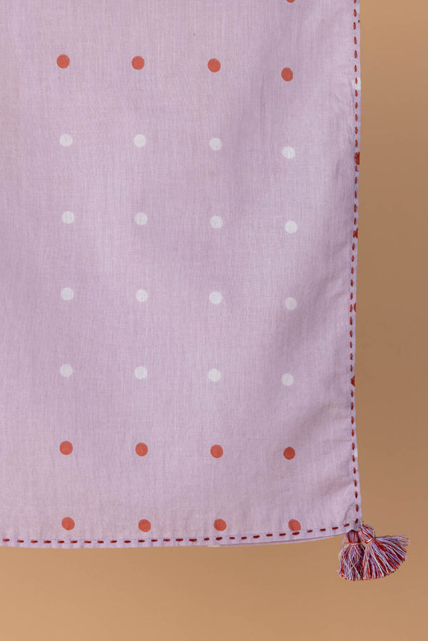 Oyster Pink Polka Dotted Scarf