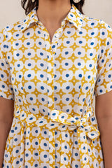 Yellow Polka Dotted Frill Dress