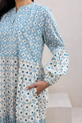 Blue Polka Dotted Tier Dress