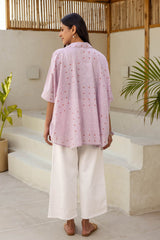 Oyster Pink Dotted Kaftan Top