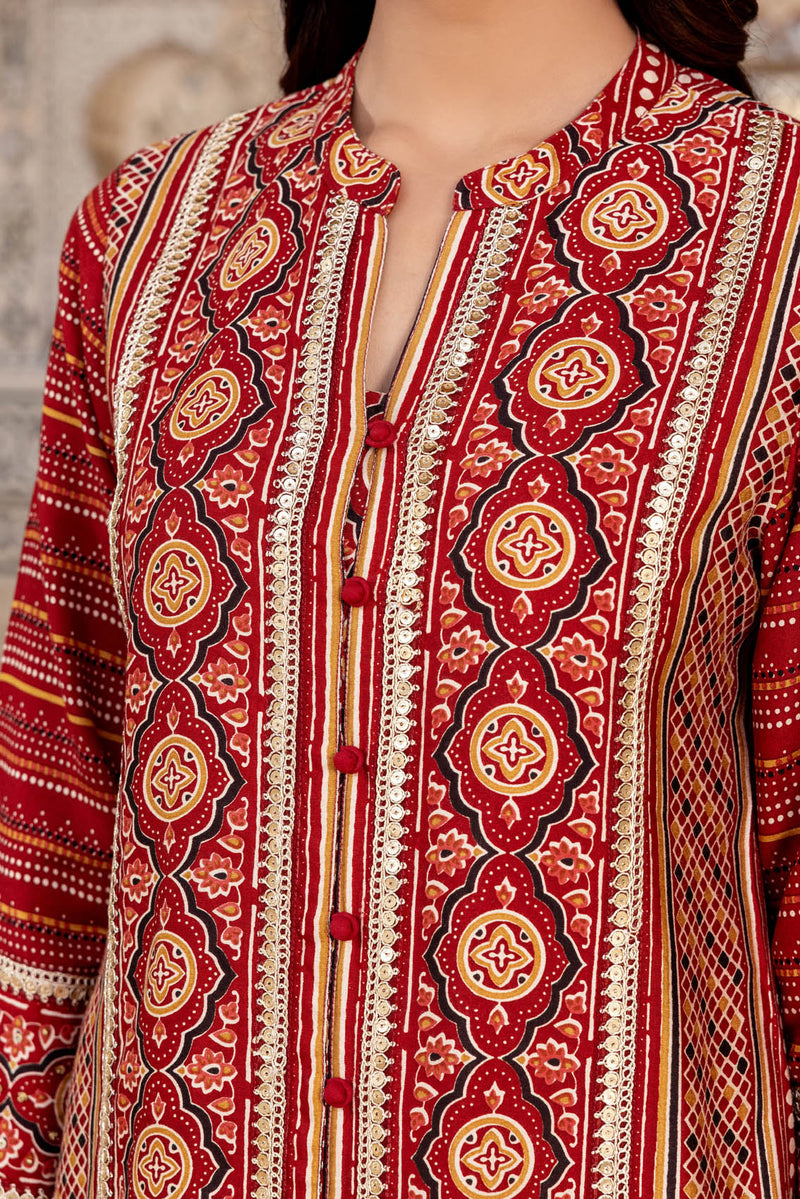 Red Ajrakh Lavanya Kurta