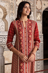 Red Ajrakh Lavanya Kurta