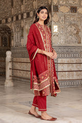 Red Ajrakh Lavanya Kurta