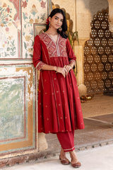 Red Lavanya Kurta