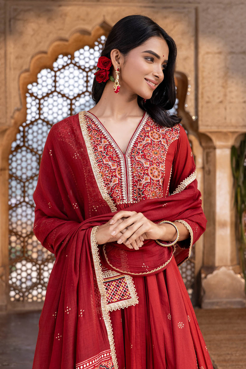 Red Lavanya Kurta