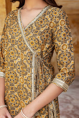 Mustard Ajrakh Lavanya Kurta