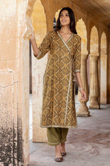 Mustard Ajrakh Lavanya Kurta