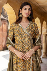 Mustard Ajrakh Lavanya Kurta