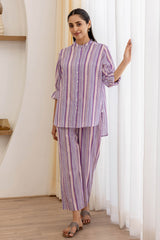 Lilac Border Oversize Shirt