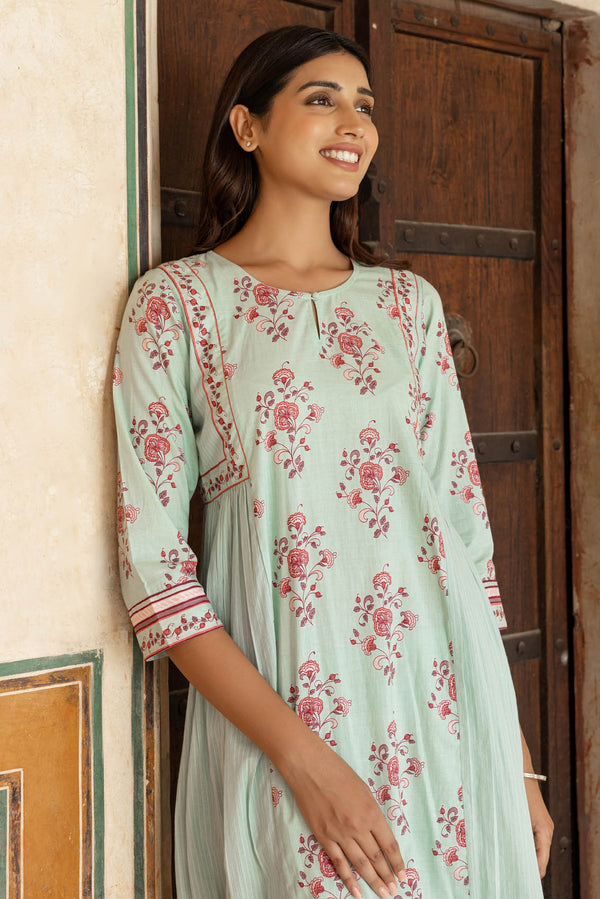 Mint Gathered Kurta