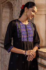 Vidhi Silk Ikat Yoke Kurta