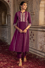 Anaya Silk Ikat Yoke Kurta