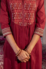 Anshika Silk Ikat Yoke Kurta