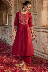 Anshika Silk Ikat Yoke Kurta