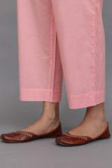 Pink Cotton Wide Trousers