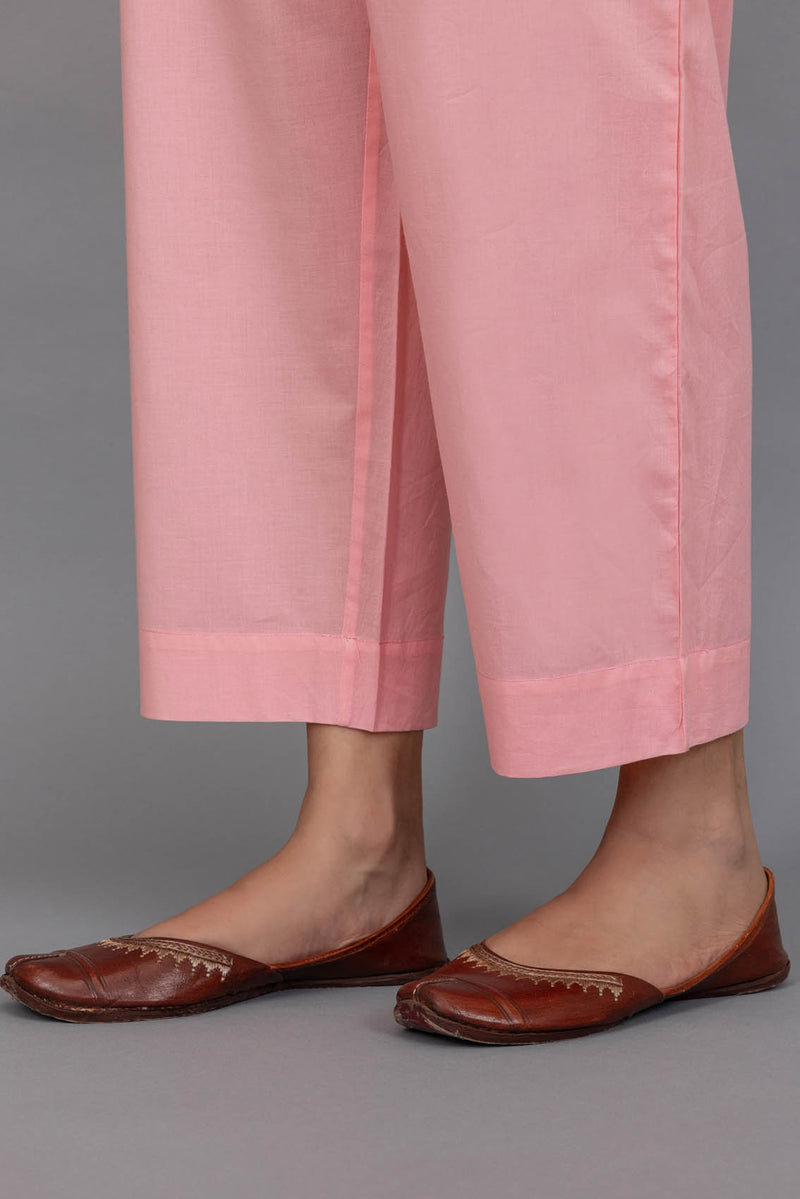 Pink Cotton Wide Trousers