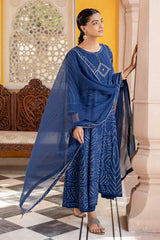 Royal Blue Bandhani Kurta