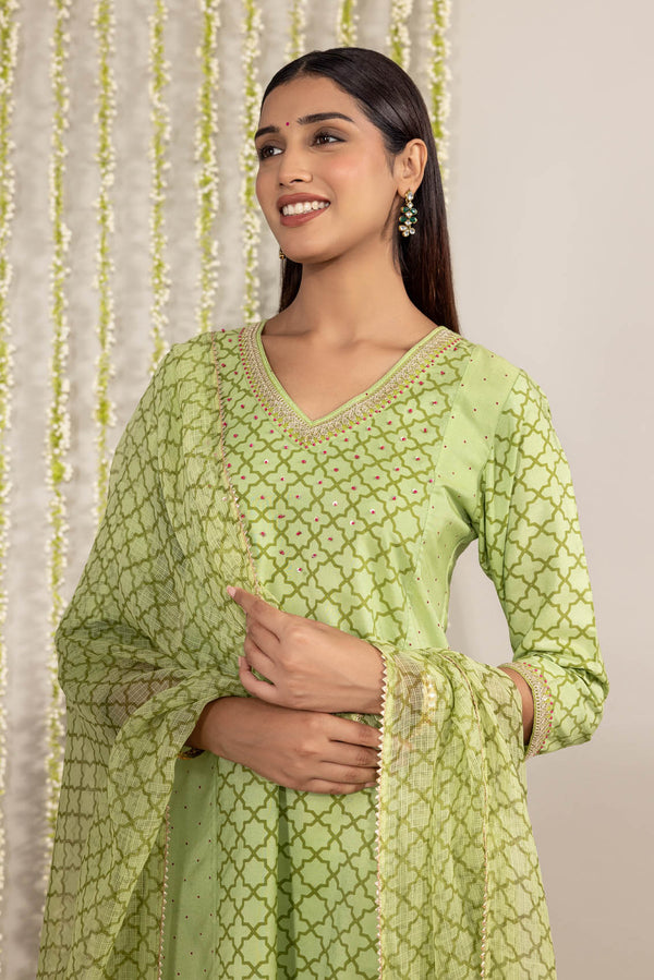 Green Tanvi Tara Kurta