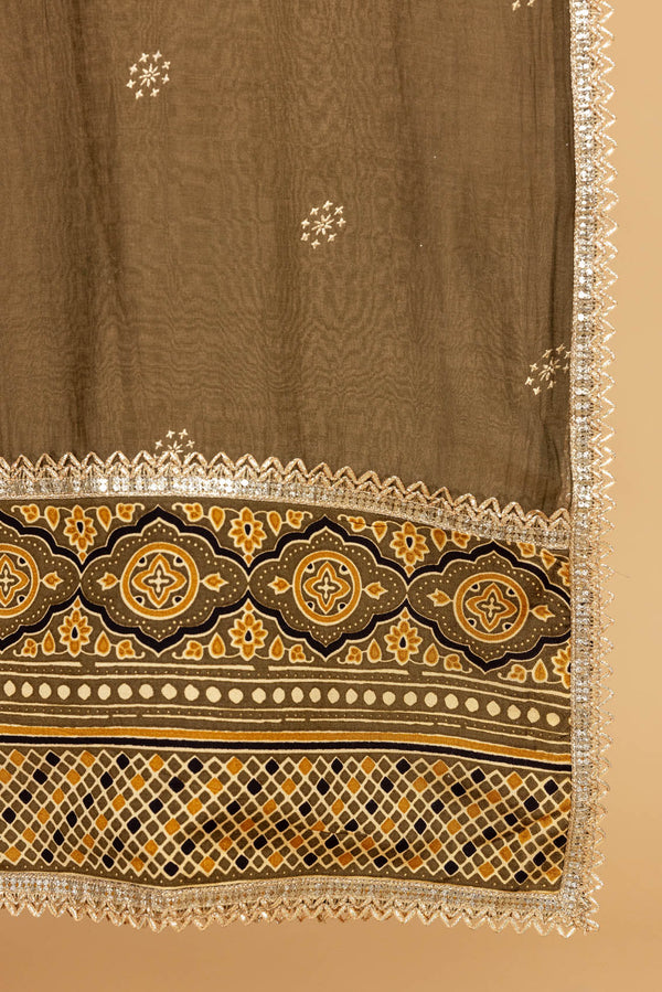 Olive Chanderi Dupatta