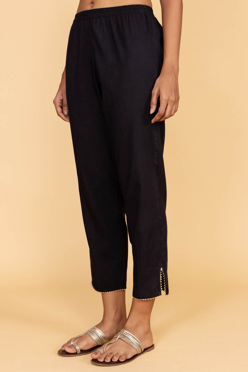 Black Slit Trousers