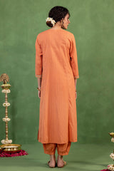 Peach Gathered Kurta