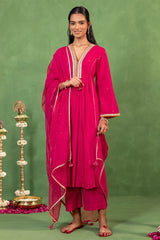 Rani Pink Gathered Kurta