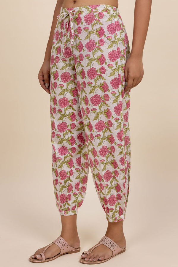 Pink Passion Flower Afghani Trousers