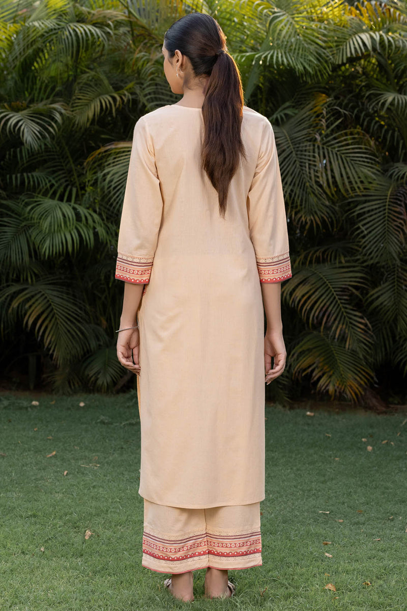 Peach Pocket Kurta