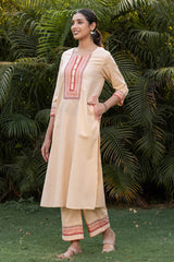 Peach Pocket Kurta