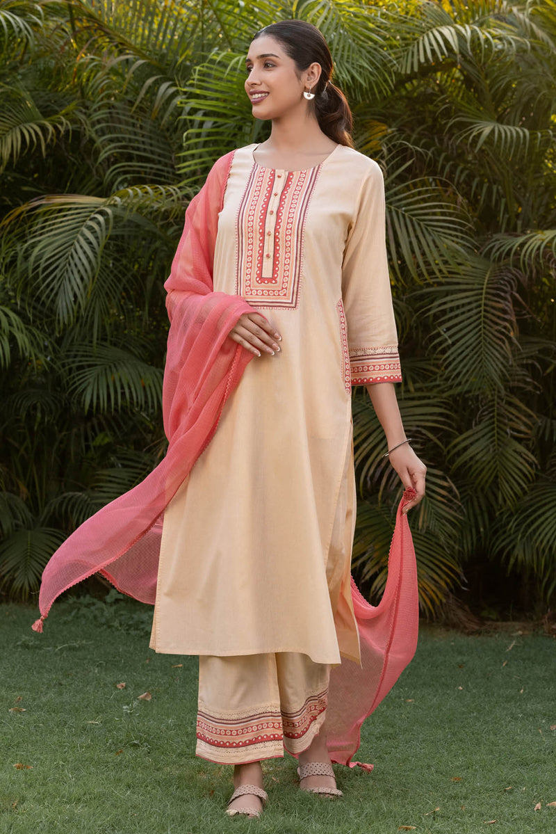 Peach Pocket Kurta