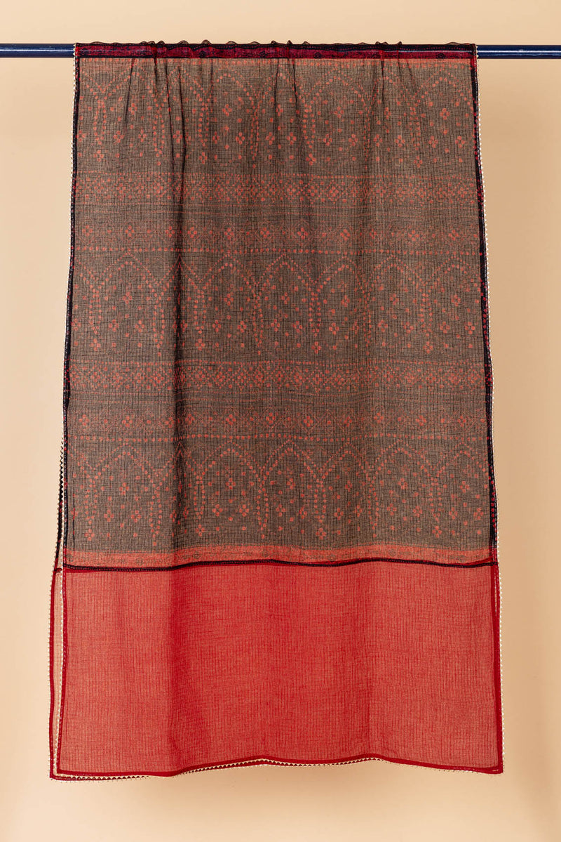 Black & Red Bandhani Dupatta