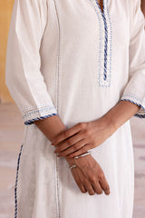 White Hand Embroidered Kurta