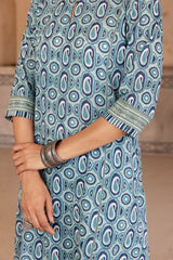 Green Paisley Block Print Kurta