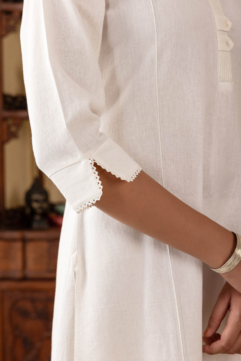 White Couching Kurta