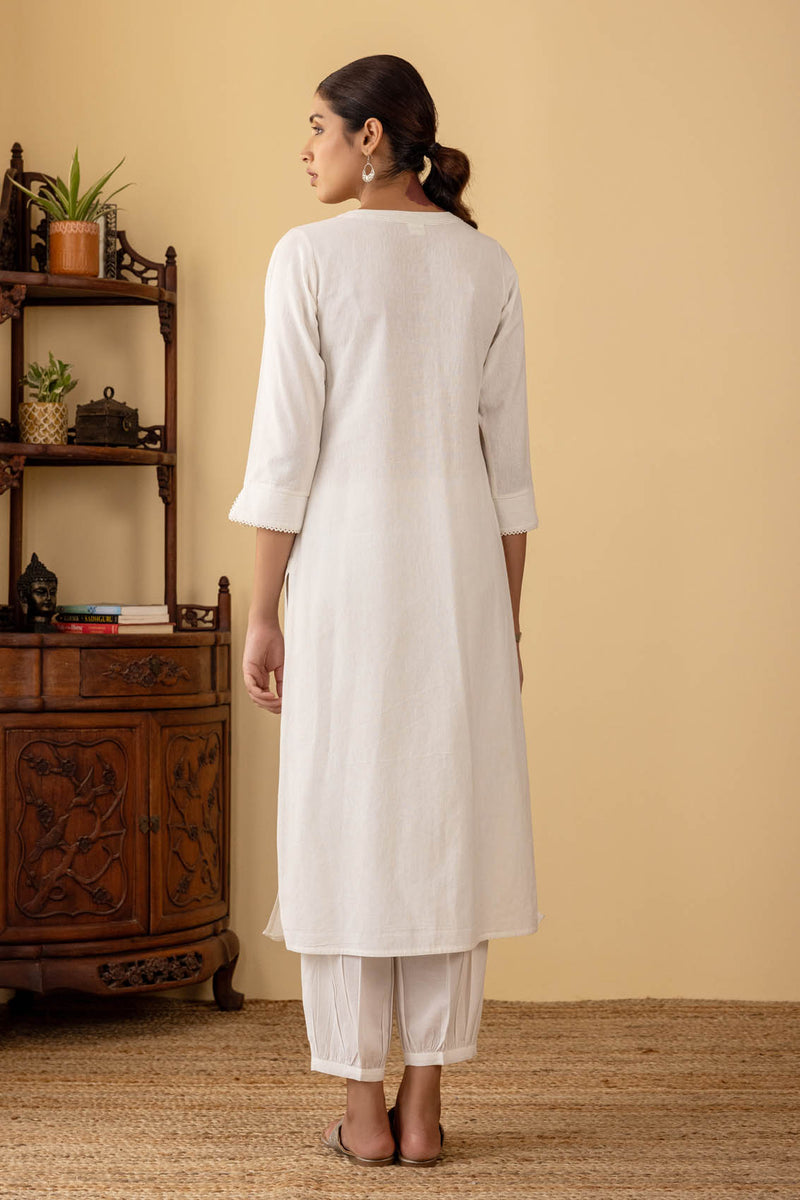 White Couching Kurta