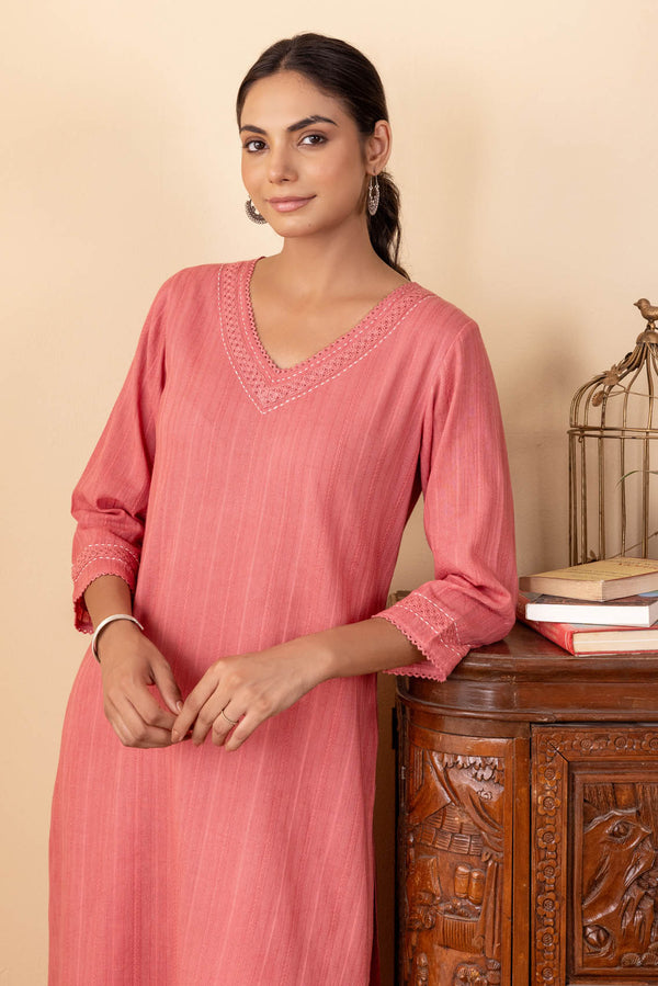 Salmon Pink Kurta