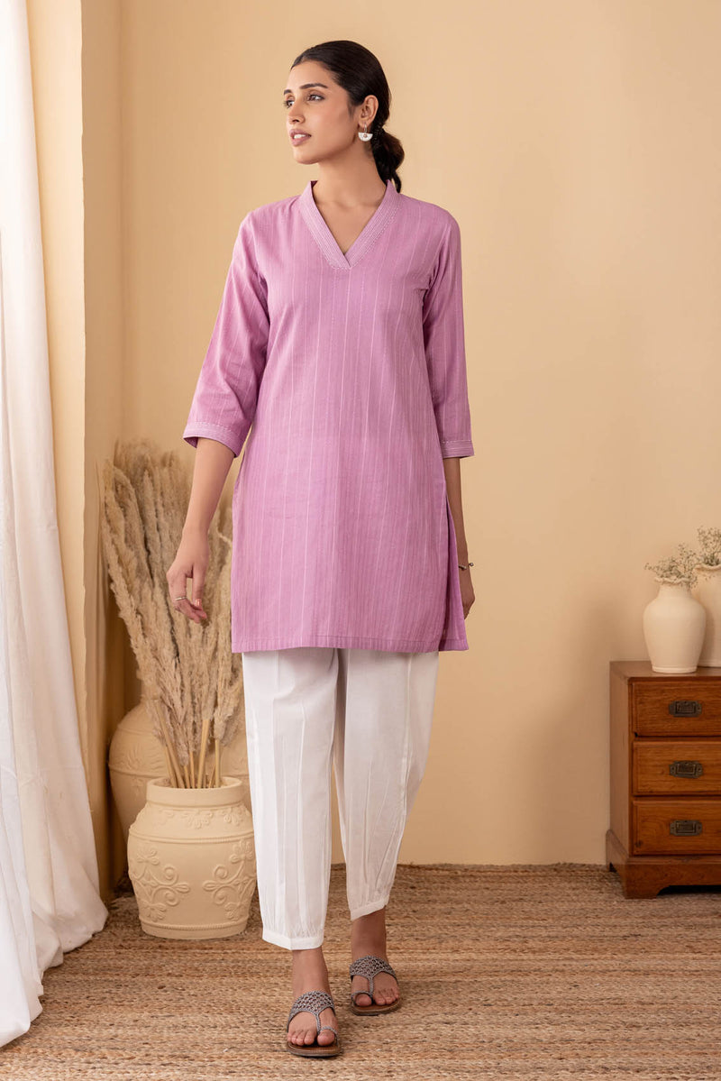 Lavender Short Kurta