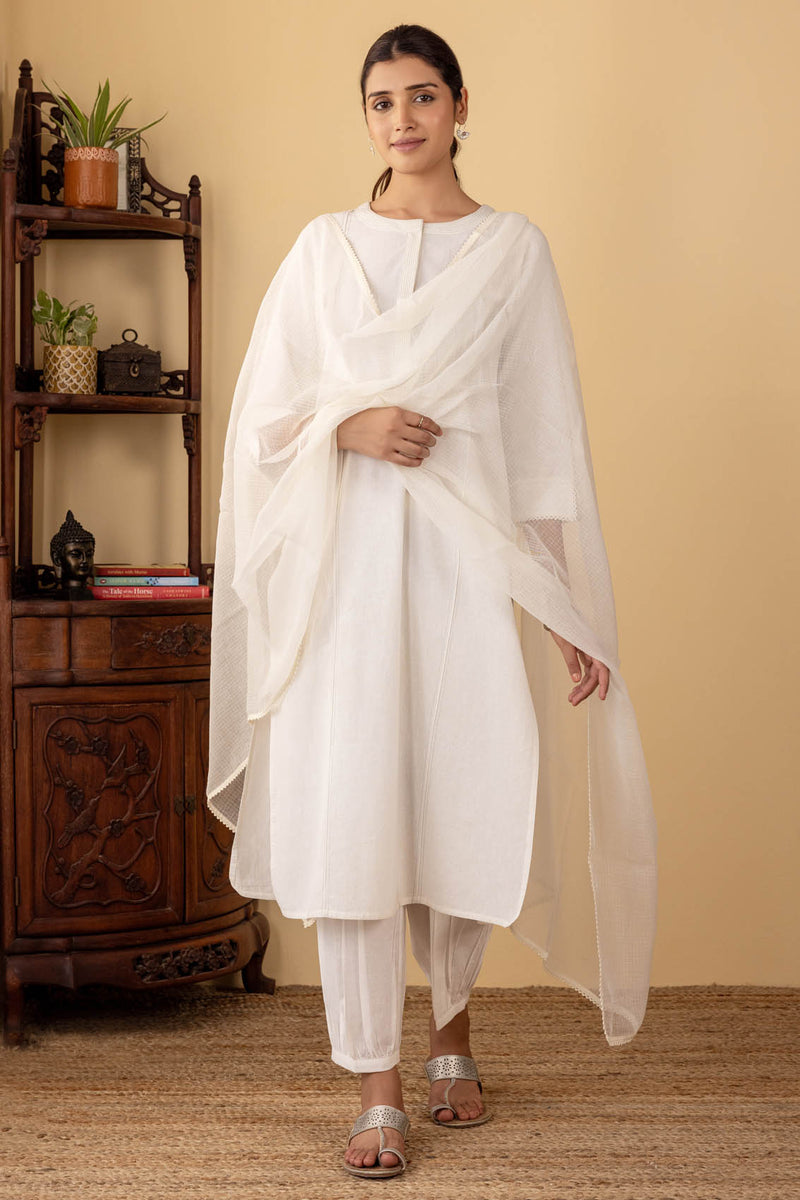 White Couching Kurta