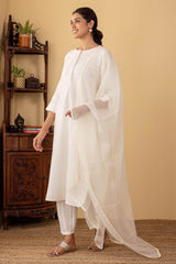 White Couching Kurta