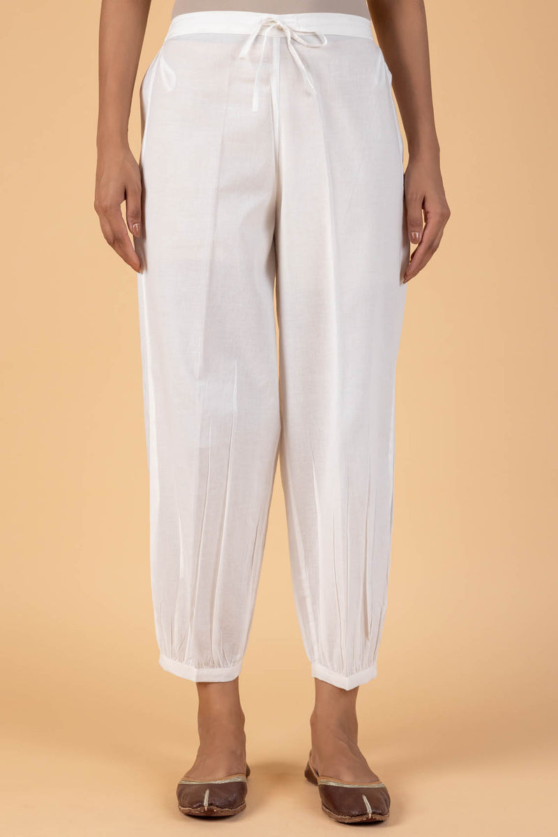 White Cambric Afghani Trouser