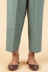 Green Pin-Tucked Trousers