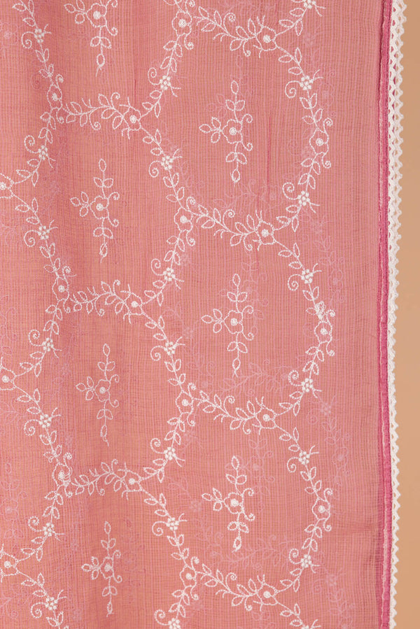 Pink Embroidered Dupatta
