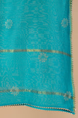 Firozi Chanderi Dupatta