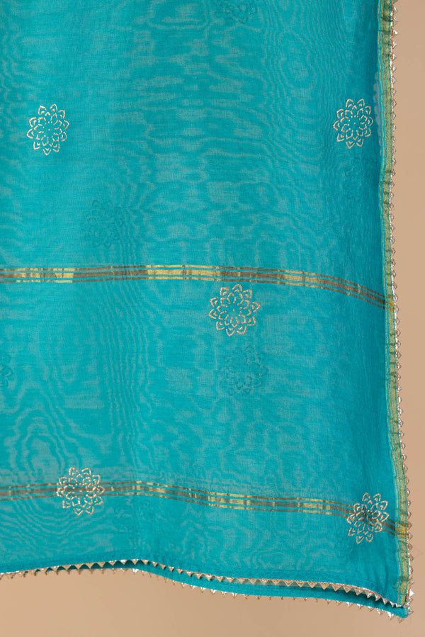 Firozi Chanderi Dupatta