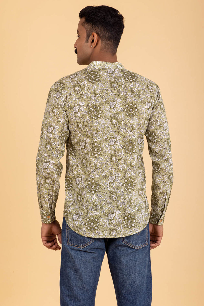 Floral Green Kurta Shirt