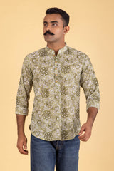 Floral Green Kurta Shirt