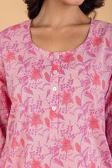 Pink Floral Pajama Set
