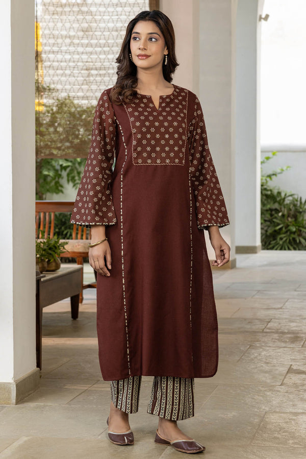 Brown Rust Fine Twill Kurta