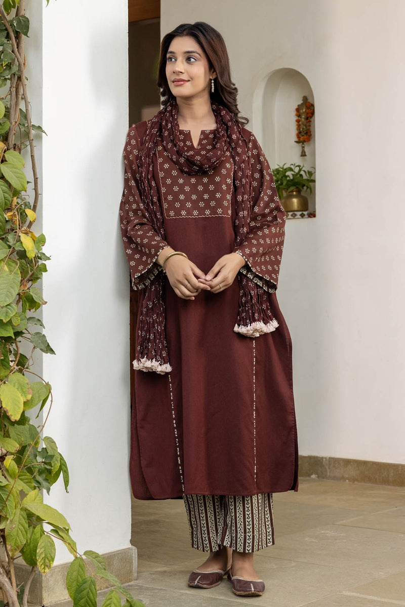 Brown Rust Fine Twill Kurta